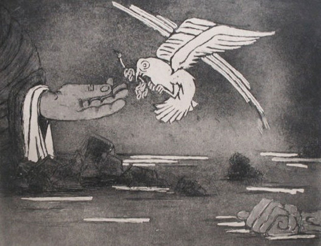 The Dove and the Olive Branch (Genesis 8:11), Ben-Zion Sacred Art Pilgrim
